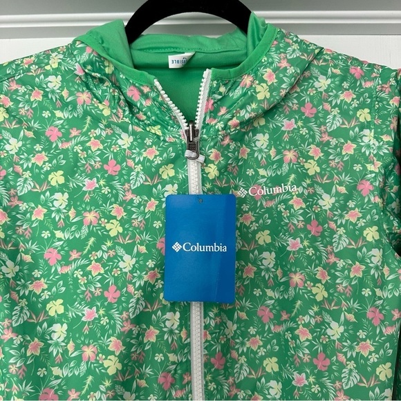 Columbia Youth Reversible Pixel Grabber Jacket Green Floral Medium 10-12 NWT - Picture 9 of 12